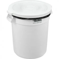 Global Industrial™ Plastic Trash Can - 20 Gallon White -Cheap Trash & Recycling Store 240458WH 04