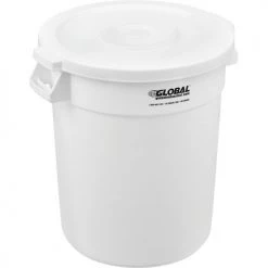 Global Industrial™ Plastic Trash Can - 20 Gallon White -Cheap Trash & Recycling Store 240458WH 05