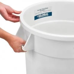 Global Industrial™ Plastic Trash Can - 20 Gallon White -Cheap Trash & Recycling Store 240458WH 06