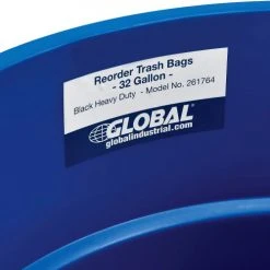 Global Industrial™ Plastic Trash Can - 32 Gallon Blue -Cheap Trash & Recycling Store 240460BL 05