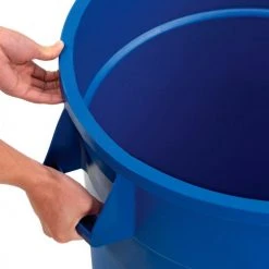 Global Industrial™ Plastic Trash Can - 32 Gallon Blue -Cheap Trash & Recycling Store 240460BL 08