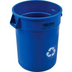 Global Industrial™ Plastic Trash Can - 32 Gallon Blue -Cheap Trash & Recycling Store 240460BL 10