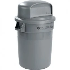 Global Industrial™ Plastic Trash Can with Dome Lid - 32 Gallon Gray