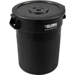 Global Industrial™ Plastic Trash Can Lid - 32 Gallon Black -Cheap Trash & Recycling Store 240461BK 02