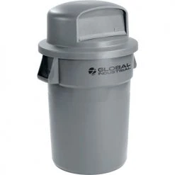 Global Industrial™ Plastic Trash Can with Dome Lid - 44 Gallon Gray