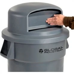 Global Industrial™ Plastic Trash Can with Dome Lid - 44 Gallon Gray -Cheap Trash & Recycling Store 240462GYD 03