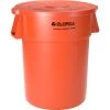 Global Industrial™ Plastic Trash Can with Lid - 55 Gallon Orange