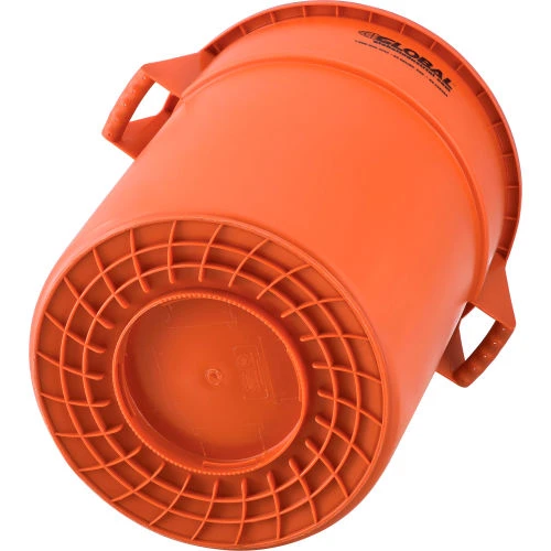 Global Industrial Plastic Trash Can - 55 Gallon Orange 3 Global Industrial Plastic Trash Can - 55 Gallon Orange - Image 3