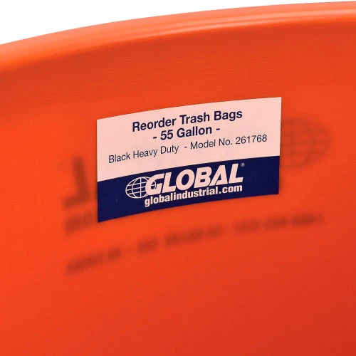 Global Industrial Plastic Trash Can - 55 Gallon Orange 6 Global Industrial Plastic Trash Can - 55 Gallon Orange - Image 6