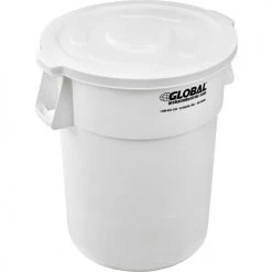 Global Industrial™ Plastic Trash Can Lid - 55 Gallon White -Cheap Trash & Recycling Store 240465WH 02