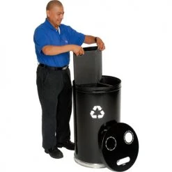 Witt Industries Recycling Can, 34.5 Gallon, Black -Cheap Trash & Recycling Store 240619BK 02