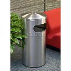 Commercial Zone Precision® Stainless Steel Round Trash Can With Dome Lid, 15 Gallon -Cheap Trash & Recycling Store 240707 02