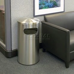 Commercial Zone Precision® Stainless Steel Round Trash Can With Dome Lid, 15 Gallon -Cheap Trash & Recycling Store 240707 03