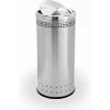 Commercial Zone Precision® Stainless Steel Round Imprinted Trash Can With Swivel Lid, 15 Gallon