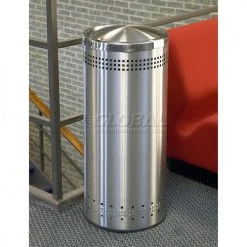 Commercial Zone Precision® Stainless Steel Round Imprinted Trash Can With Swivel Lid, 15 Gallon -Cheap Trash & Recycling Store 240709 02