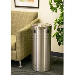 Commercial Zone Precision® Stainless Steel Round Imprinted Trash Can With Swivel Lid, 15 Gallon -Cheap Trash & Recycling Store 240709 04