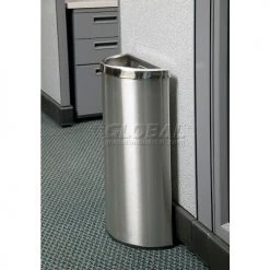 Commercial Zone Precision® Stainless Steel Half-Moon Open Top Trash Can, 8 Gallon -Cheap Trash & Recycling Store 240711 03