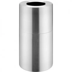 Global Industrial™ Aluminum Round Open Top Trash Can, 20 Gallon, Satin Clear