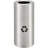 Global Industrial™ Aluminum Round Open Top Recycling Can, 20 Gallon, Satin Clear