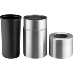 Global Industrial™ Aluminum Round Open Top Trash Can, 20 Gallon, Satin Clear -Cheap Trash & Recycling Store 240716 03