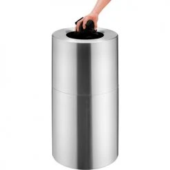 Global Industrial™ Aluminum Round Open Top Trash Can, 20 Gallon, Satin Clear -Cheap Trash & Recycling Store 240716 05