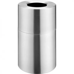 Global Industrial Aluminum Round Open Top Trash Can, 35 Gallon, Satin Clear