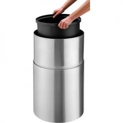 Global Industrial™ Aluminum Round Open Top Trash Can, 35 Gallon, Satin Clear -Cheap Trash & Recycling Store 240718 02