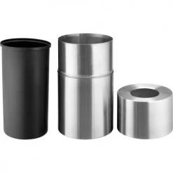 Global Industrial™ Aluminum Round Open Top Trash Can, 35 Gallon, Satin Clear -Cheap Trash & Recycling Store 240718 03