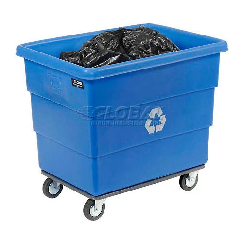 Dandux Recycling Cube Truck For Multiple Recyclables, 16 Bushel, Blue 2 Dandux Recycling Cube Truck For Multiple Recyclables, 16 Bushel, Blue - Image 2