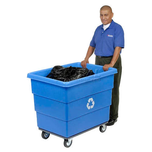 Dandux Recycling Cube Truck For Multiple Recyclables, 16 Bushel, Blue 5 Dandux Recycling Cube Truck For Multiple Recyclables, 16 Bushel, Blue - Image 5
