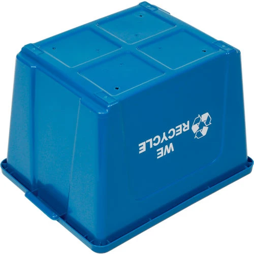 Global Industrial Curbside Recycling Bin, 14 Gallon, Blue 2 Global Industrial Curbside Recycling Bin, 14 Gallon, Blue - Image 2