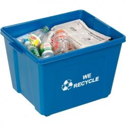 Global Industrial Curbside Recycling Bin, 14 Gallon, Blue 17 Global Industrial Curbside Recycling Bin, 14 Gallon, Blue -Cheap Trash & Recycling Store 240771 06
