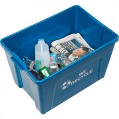 Global Industrial™ Curbside Recycling Bin, 18 Gallon, Blue -Cheap Trash & Recycling Store 240772 02