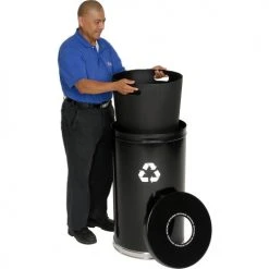 Witt Industries Recycling Can, 32 Gallon, Black -Cheap Trash & Recycling Store 241066BK 02