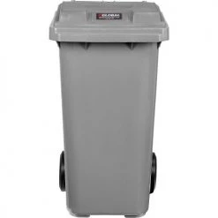 Global Industrial™ Mobile Trash Container with Lid, 32 Gallon Gray -Cheap Trash & Recycling Store 241077GY 05