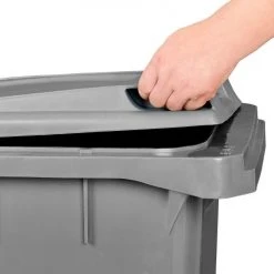 Global Industrial™ Mobile Trash Container with Lid, 32 Gallon Gray -Cheap Trash & Recycling Store 241077GY 14