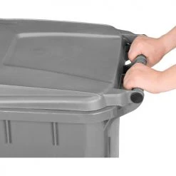 Global Industrial™ Mobile Trash Container with Lid, 32 Gallon Gray -Cheap Trash & Recycling Store 241077GY 16