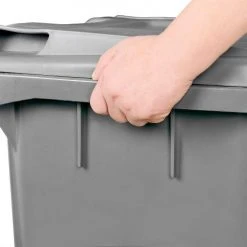 Global Industrial™ Mobile Trash Container with Lid, 32 Gallon Gray -Cheap Trash & Recycling Store 241077GY 17