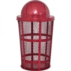Global Industrial™ Steel Dome Lid For Mesh Trash Container, Red -Cheap Trash & Recycling Store 241111RD 04