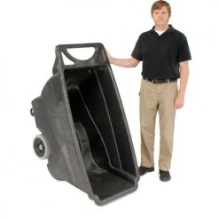 Rubbermaid® Standard Duty Structural Foam Plastic Tilt Truck,1/2 Cu. Yd. Cap,450 Lbs. Cap,Black -Cheap Trash & Recycling Store 241394 09