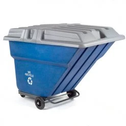 Global Industrial™ Gray Lid for Blue Recycling 1 Cubic Yard Tilt Truck -Cheap Trash & Recycling Store 241969 1