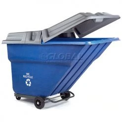 Global Industrial™ Lid for 1 Cu. Yd. Plastic Recycling Tilt Truck, Gray -Cheap Trash & Recycling Store 241969 02