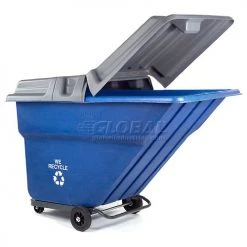 Global Industrial™ Gray Lid for Blue Recycling 1 Cubic Yard Tilt Truck -Cheap Trash & Recycling Store 241969 03 1