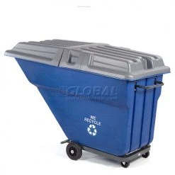 Global Industrial™ Lid for 1 Cu. Yd. Plastic Recycling Tilt Truck, Gray -Cheap Trash & Recycling Store 241969 09