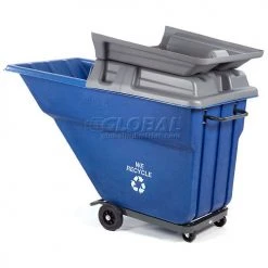 Global Industrial™ Lid for 1 Cu. Yd. Plastic Recycling Tilt Truck, Gray -Cheap Trash & Recycling Store 241969 10