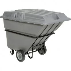 Global Industrial Heavy Duty Plastic Tilt Truck, 1 Cu. Yd. Cap,1250 Lbs. Cap, Gray 48 Global Industrial Heavy Duty Plastic Tilt Truck, 1 Cu. Yd. Cap,1250 Lbs. Cap, Gray -Cheap Trash & Recycling Store 242088