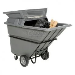 Global Industrial Heavy Duty Plastic Tilt Truck, 1 Cu. Yd. Cap,1250 Lbs. Cap, Gray 50 Global Industrial Heavy Duty Plastic Tilt Truck, 1 Cu. Yd. Cap,1250 Lbs. Cap, Gray -Cheap Trash & Recycling Store 242088 01