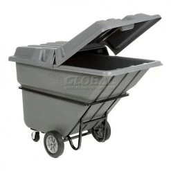 Global Industrial Heavy Duty Plastic Tilt Truck, 1 Cu. Yd. Cap,1250 Lbs. Cap, Gray 49 Global Industrial Heavy Duty Plastic Tilt Truck, 1 Cu. Yd. Cap,1250 Lbs. Cap, Gray -Cheap Trash & Recycling Store 242088 02