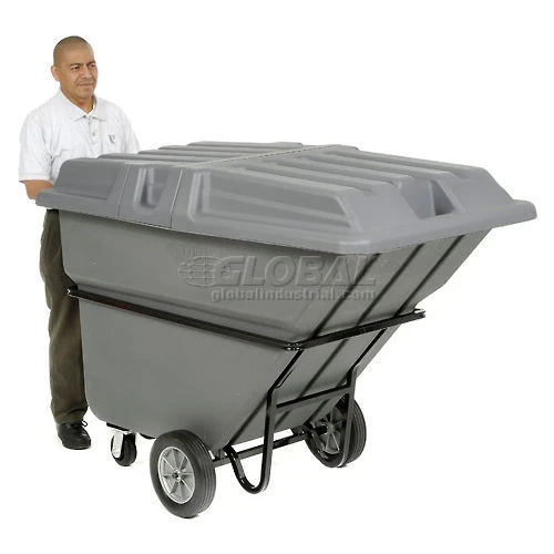 Global Industrial Heavy Duty Plastic Tilt Truck, 1 Cu. Yd. Cap,1250 Lbs. Cap, Gray 17 Global Industrial Heavy Duty Plastic Tilt Truck, 1 Cu. Yd. Cap,1250 Lbs. Cap, Gray - Image 17
