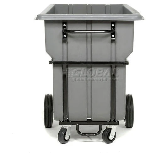 Global Industrial Heavy Duty Plastic Tilt Truck, 1 Cu. Yd. Cap,1250 Lbs. Cap, Gray 7 Global Industrial Heavy Duty Plastic Tilt Truck, 1 Cu. Yd. Cap,1250 Lbs. Cap, Gray - Image 7